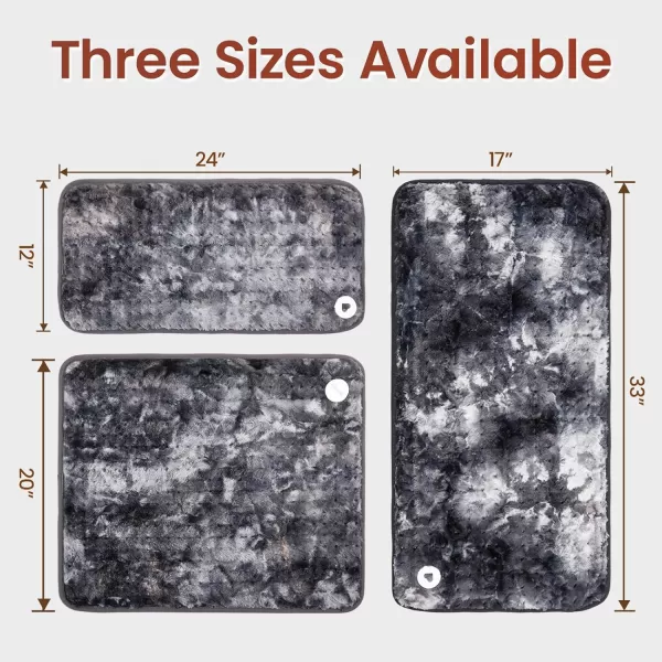 Bearhug Electric Heating Pad Large Heat Pad XXL Size DoubleSided Faux Fur Heated Pad 6 Temp Settings and 2H AutoOff EnlargedampampExtended 1733 to Cover The Full Back EUampampETL CertifiedMarble Black