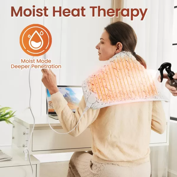 Bearhug Electric Heating Pad Large Heat Pad XXL Size DoubleSided Faux Fur Heated Pad 6 Temp Settings and 2H AutoOff EnlargedampampExtended 1733 to Cover The Full Back EUampampETL CertifiedDreamy Milky Way