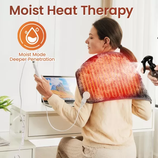 Bearhug Electric Heating Pad Large Heat Pad XXL Size DoubleSided Faux Fur Heated Pad 6 Temp Settings and 2H AutoOff EnlargedampampExtended 1733 to Cover The Full Back EUampampETL CertifiedMarble Black