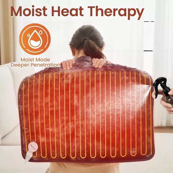 Bearhug Electric Heating Pad Large Heat Pad XXL Size DoubleSided Faux Fur Heated Pad 6 Temp Settings and 2H AutoOff EnlargedampampExtended 1733 to Cover The Full Back EUampampETL CertifiedMarble Black