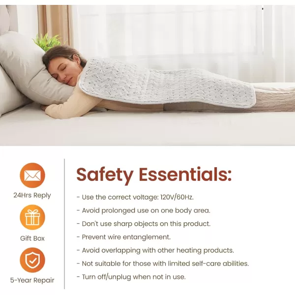 Bearhug Electric Heating Pad Large Heat Pad XXL Size DoubleSided Faux Fur Heated Pad 6 Temp Settings and 2H AutoOff EnlargedampampExtended 1733 to Cover The Full Back EUampampETL CertifiedDreamy Milky Way