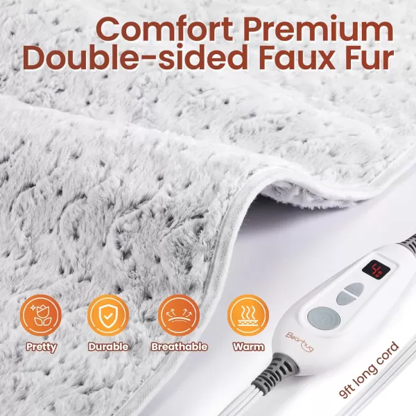 Bearhug Electric Heating Pad Large Heat Pad XXL Size DoubleSided Faux Fur Heated Pad 6 Temp Settings and 2H AutoOff EnlargedampampExtended 1733 to Cover The Full Back EUampampETL CertifiedDreamy Milky Way