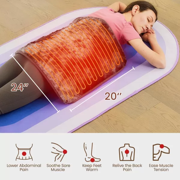 Bearhug Electric Heating Pad Large Heat Pad XXL Size DoubleSided Faux Fur Heated Pad 6 Temp Settings and 2H AutoOff EnlargedampampExtended 1733 to Cover The Full Back EUampampETL CertifiedMarble Black