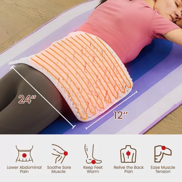 Bearhug Electric Heating Pad Large Heat Pad XXL Size DoubleSided Faux Fur Heated Pad 6 Temp Settings and 2H AutoOff EnlargedampampExtended 1733 to Cover The Full Back EUampampETL CertifiedDreamy Milky Way