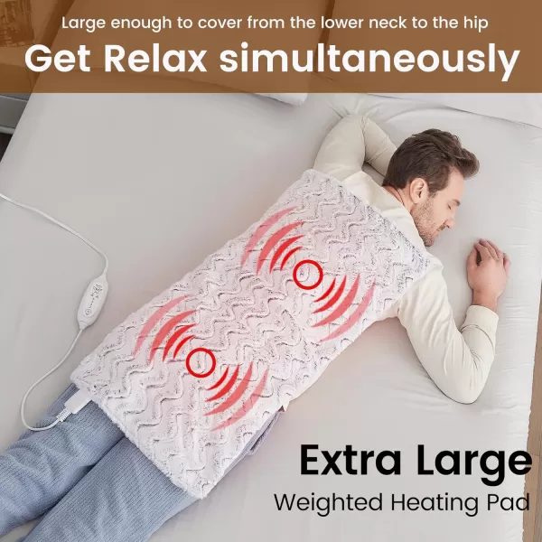 Bearhug Heating Pad with Massager 1733 Vibrating Heating Pad for Back Leg Shoulder Pain 4 Massage Modes and Heat Levels 2H Auto ShutOff Targeted Relief for Soft Faux FurDreamy Milky Way