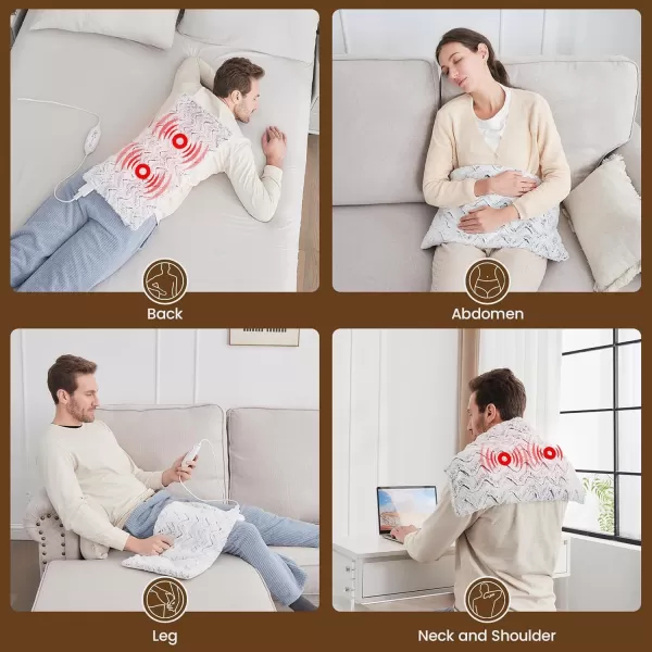 Bearhug Heating Pad with Massager 1733 Vibrating Heating Pad for Back Leg Shoulder Pain 4 Massage Modes and Heat Levels 2H Auto ShutOff Targeted Relief for Soft Faux FurDreamy Milky Way
