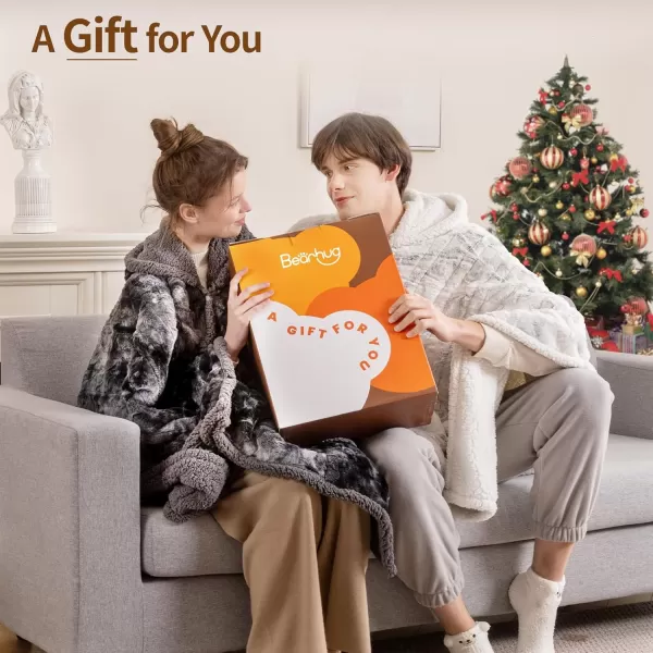 Bearhug Wearable Heated Blanket with Foot Pockets ampamp Sleeves  Faux Fur ampamp Sherpa Heated Snuggle Blanket for Bed ampamp Sofa 6 Heating Levels 4H AutoOff ETL Certified Machine Washable 50  70quot18quotDreamy Milky Way With Hoodie