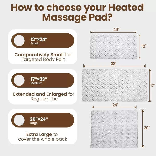 Bearhug Weighted Heating Pad Extended 2024 Electric Massaging Heating Pad for Back Pain Relief Natural Pottery Bead 4 Massage Modes and 4 Heat Settings 2H AutoOff 494LB Dreamy Milky Way