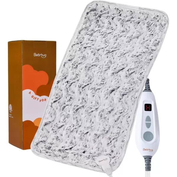 Bearhug Electric Heating Pad Large Heat Pad XXL Size DoubleSided Faux Fur Heated Pad 6 Temp Settings and 2H AutoOff EnlargedampampExtended 1733 to Cover The Full Back EUampampETL CertifiedDreamy Milky Way