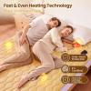 imageBearhug King Heated Mattress Pad Dual Control Bed Warmer with 10 Heat Level Auto Shut Off Timer Zipper Electric Mattress Pad with Deep Pocket Up to 18quot ETL Certified Machine Wash 78quot x 80quot BrownWith Light Brown Cover