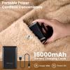 imageBearbug Cordless Heated Blanket Portable Wearable Electric Heated Blanket Shawl Hoodie Battery Operated with Power Bank Car Charger Dc Adapter 3 Heating Level Machine WashableBrown Cordless With Power Bank