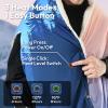 imageBearhug 50 x 70 Heated Blankets Battery Operated Cordless Wearable Heating Throw Blanket with 15000 mAh Power Bank 3 Heating Levels USB Rechargeable Waterproof for CampingCarOutdoors LakeBlue  Peak