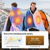 imageBearhug 50 x 70 Heated Blankets Battery Operated Cordless Wearable Heating Throw Blanket with 15000 mAh Power Bank 3 Heating Levels USB Rechargeable Waterproof for CampingCarOutdoors LakeBlue  Peak