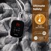 imageBearhug Heated Blanket King Size 100quot x 90quot Dual Controller Electric Blanket Gray Teddy Faux Furampamp Warm Sherpa Heating Blanket 10Heat Levelsampamp 112H Auto Off ETL Machine Washable Gift BoxTeddy Faux Fur  Warm Sherpa