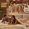 imageBearhug Heated Blanket King Size 100quot x 90quot Dual Controller Electric Blanket Gray Teddy Faux Furampamp Warm Sherpa Heating Blanket 10Heat Levelsampamp 112H Auto Off ETL Machine Washable Gift BoxBrown Plaid Sherpa