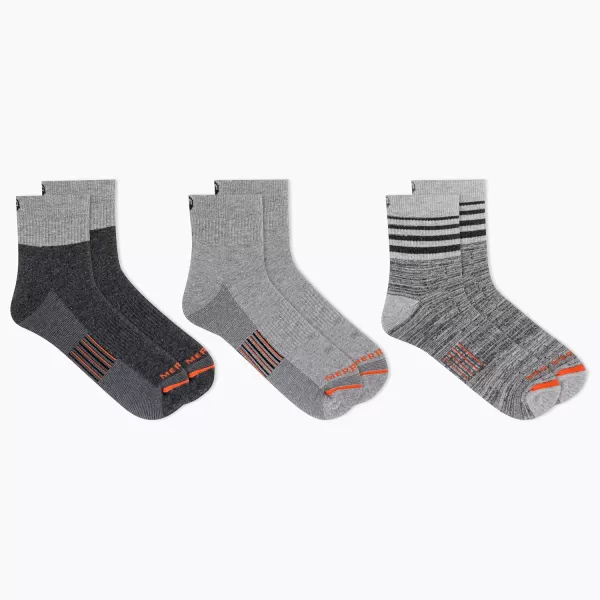 imageMerrell Mens and Womens Merino Wool Work Socks3 Pair PackArch SupportAnkle  Light Gray