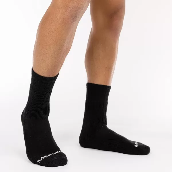 imageMerrell Mens and Womens Thermal Hiking Crew Socks4 Pair PackUnisex Arch Support Band and Wool BlendBlack