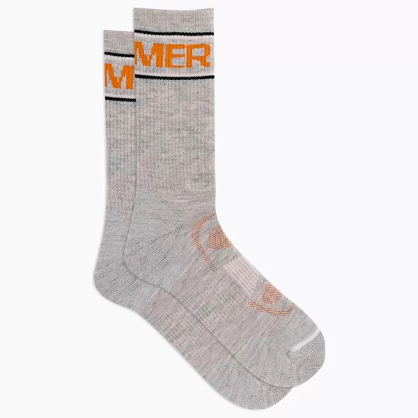 imageMerrell Mens and Womens Zoned Cushioned Wool Hiking Crew Socks1 Pair PackBreathable Arch SupportGray