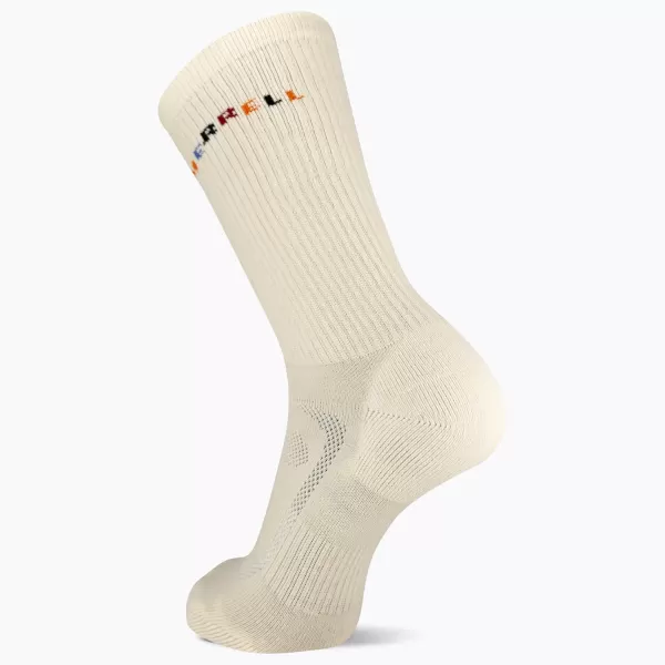 imageMerrell Mens and Womens Zoned Cushioned Wool Hiking Crew Socks1 Pair PackBreathable Arch SupportWhite