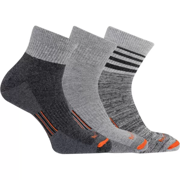 imageMerrell Mens and Womens Merino Wool Work Socks3 Pair PackArch SupportAnkle  Light Gray