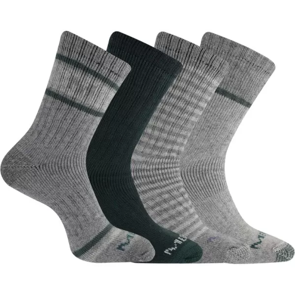 imageMerrell Mens and Womens Thermal Hiking Crew Socks4 Pair PackUnisex Arch Support Band and Wool BlendCharcoal Assorted
