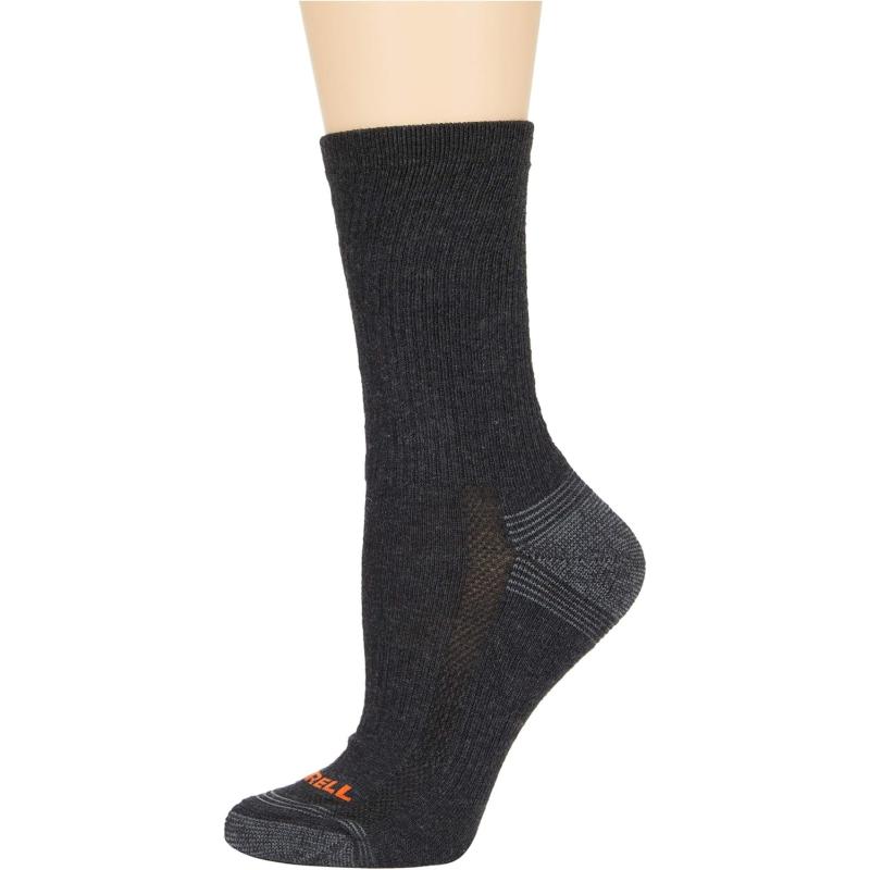 imageMerrell Mens and Womens Recycled Everyday Half Cushion Socks  3 Pairs  Breathable Hiking SocksCrew  Black