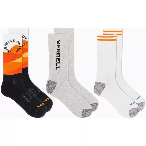 imageMerrell Mens and Womens Recycled Everyday Half Cushion Socks  3 Pairs  Breathable Hiking SocksCrew  Black Hike on