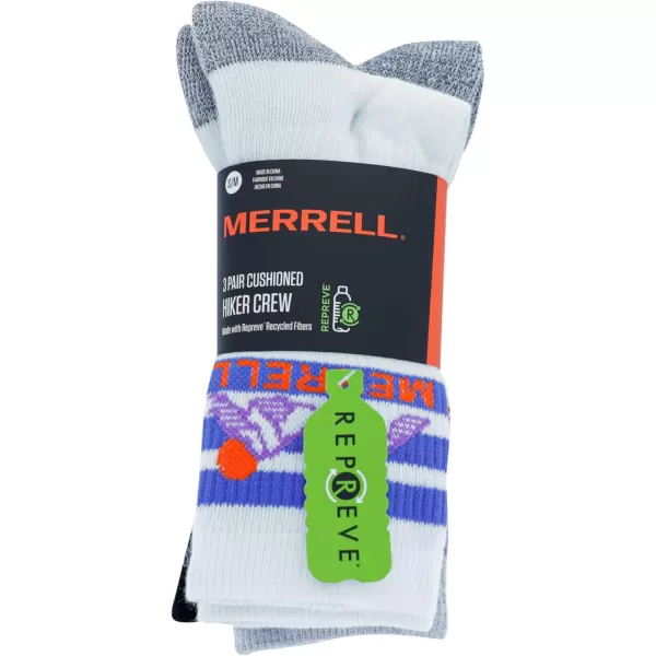imageMerrell Mens and Womens Recycled Everyday Half Cushion Socks  3 Pairs  Breathable Hiking SocksCrew  Lavender Assorted