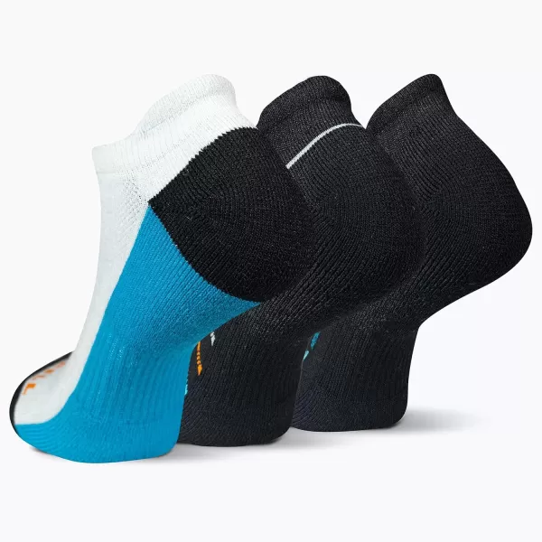 imageMerrell Mens and Womens Recycled Everyday Half Cushion Socks  3 Pairs  Breathable Hiking SocksLow Cut Tab  Blue Assorted