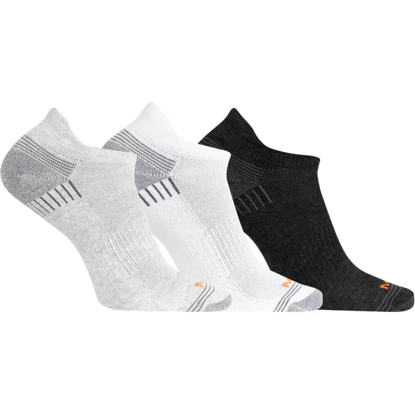 imageMerrell Mens and Womens Recycled Everyday Half Cushion Socks  3 Pairs  Breathable Hiking SocksLow Cut Tab  Gray Assorted