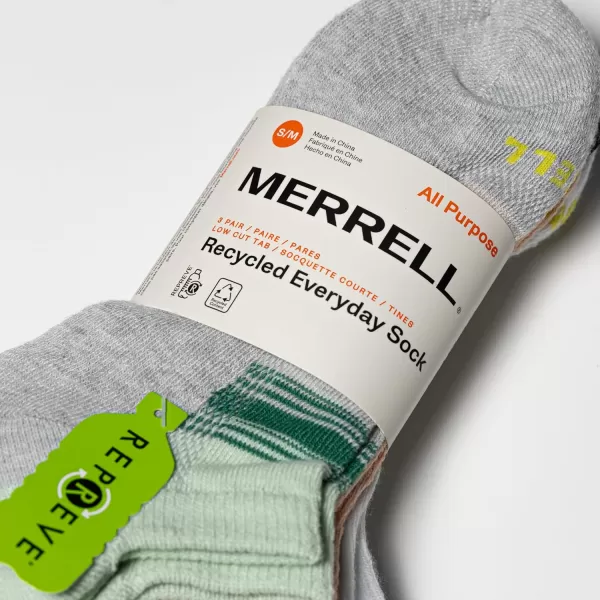 imageMerrell Mens and Womens Recycled Everyday Half Cushion Socks  3 Pairs  Breathable Hiking SocksLow Cut Tab  Peach Assorted