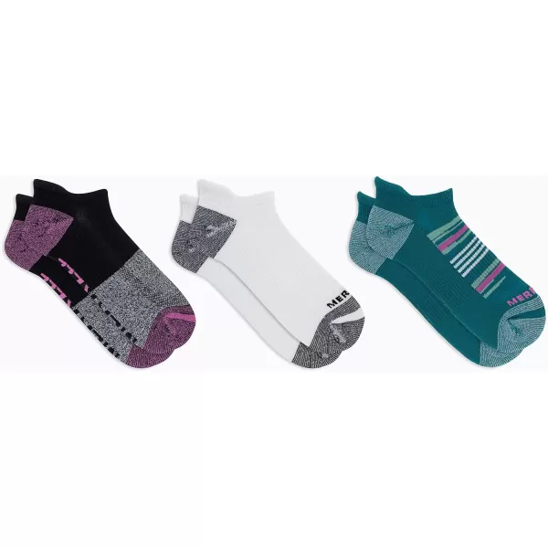 imageMerrell Mens and Womens Recycled Everyday Half Cushion Socks  3 Pairs  Breathable Hiking SocksLow Cut Tab  Pink Assorted
