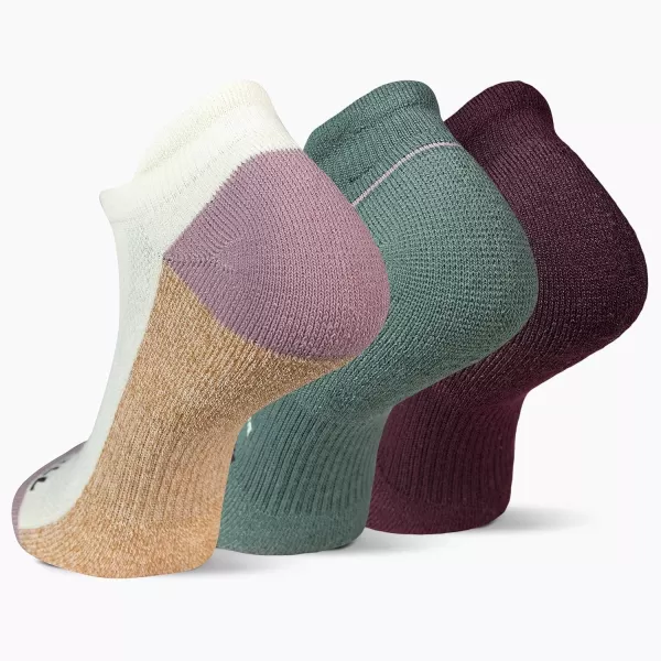 imageMerrell Mens and Womens Recycled Everyday Half Cushion Socks  3 Pairs  Breathable Hiking SocksLow Cut Tab  Purple Assorted