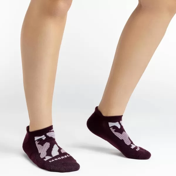 imageMerrell Mens and Womens Recycled Everyday Half Cushion Socks  3 Pairs  Breathable Hiking SocksLow Cut Tab  Purple Assorted