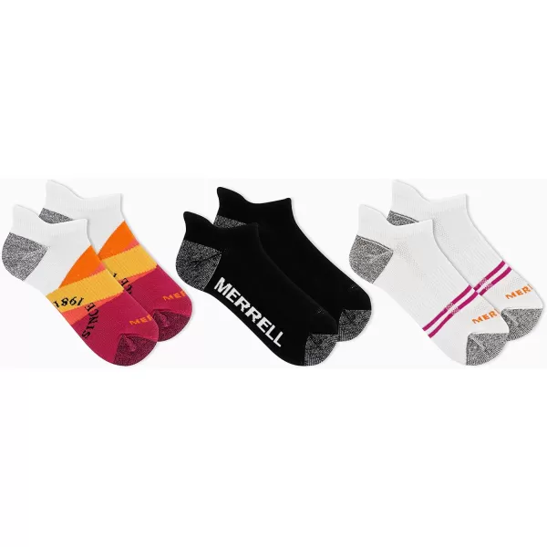 imageMerrell Mens and Womens Recycled Everyday Half Cushion Socks  3 Pairs  Breathable Hiking SocksLow Cut Tab  Purple Hike on