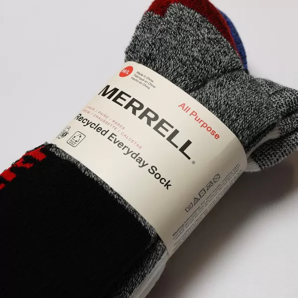 imageMerrell Mens and Womens Recycled Everyday Half Cushion Socks  3 Pairs  Breathable Hiking SocksLow Cut Tab  Red Assorted
