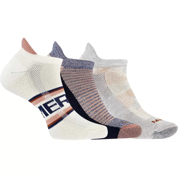 imageMerrell Mens and Womens Recycled Everyday Half Cushion Socks  3 Pairs  Breathable Hiking SocksLow Cut Tab  White Assorted