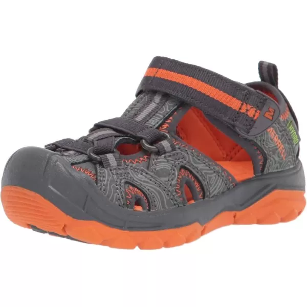 imageMerrell UnisexChild Hydro Junior Sport SandalGreyOrange
