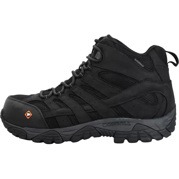 imageMerrell Mens Moab Vertex Mid Waterproof Composite Toe Construction BootBlackBlack