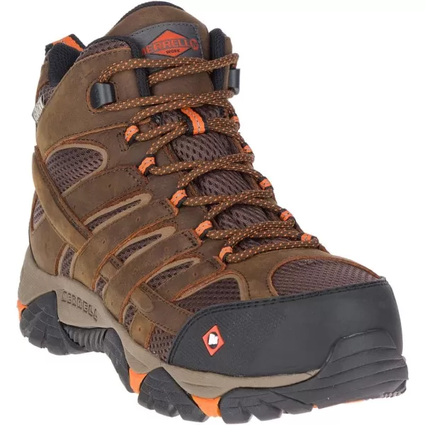 imageMerrell Mens Moab Vertex Mid Waterproof Composite Toe Construction BootClay