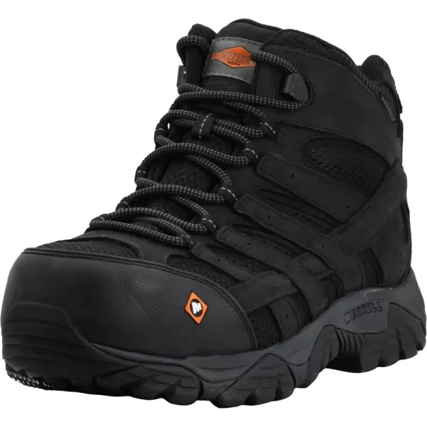 imageMerrell Mens Moab Vertex Mid Waterproof Composite Toe Construction BootBlackBlack