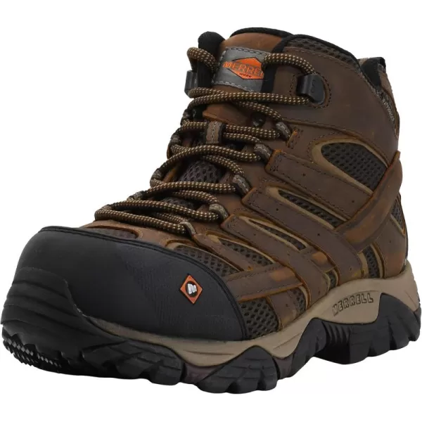 imageMerrell Mens Moab Vertex Mid Waterproof Composite Toe Construction BootSeal Brown