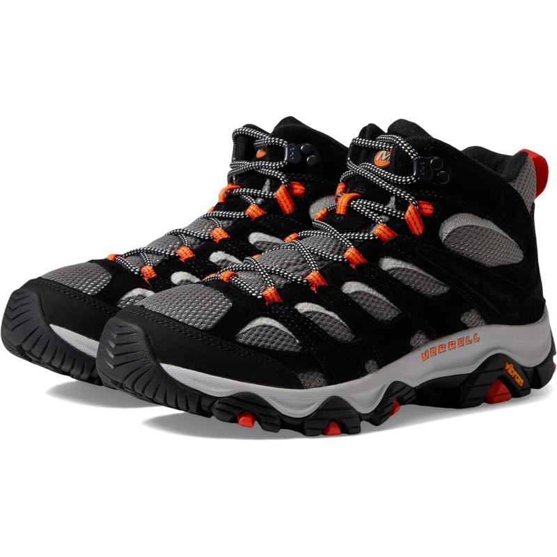 imageMerrell Mens Moab 3 Mid Hiking BootBlackTangerine