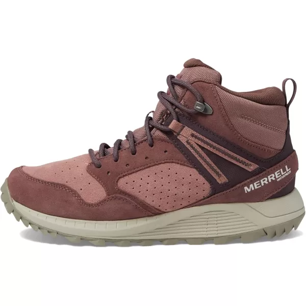 imageMerrell Mens Wildwood Mid Leather Waterproof Hiking BootMarronBurlwood