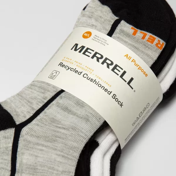 imageMerrel Mens and Womens Recycled Cushioned Socks  6 ampamp 12 Pairs  Hiking Arch SupportAnkle  Black Assorted 6 Pairs