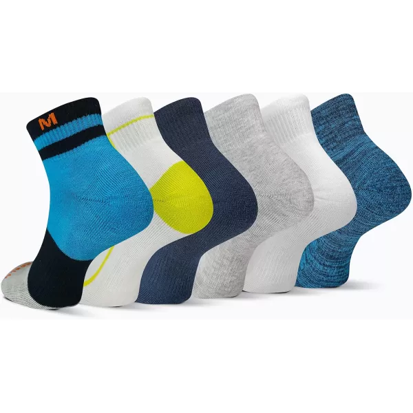 imageMerrel Mens and Womens Recycled Cushioned Socks  6 ampamp 12 Pairs  Hiking Arch SupportAnkle  Blue Assorted 6 Pairs