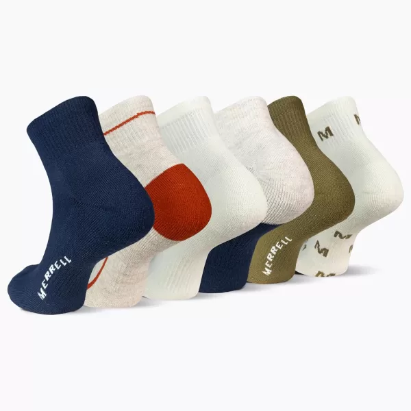 imageMerrel Mens and Womens Recycled Cushioned Socks  6 ampamp 12 Pairs  Hiking Arch SupportAnkle  Navy Assorted 6 Pairs
