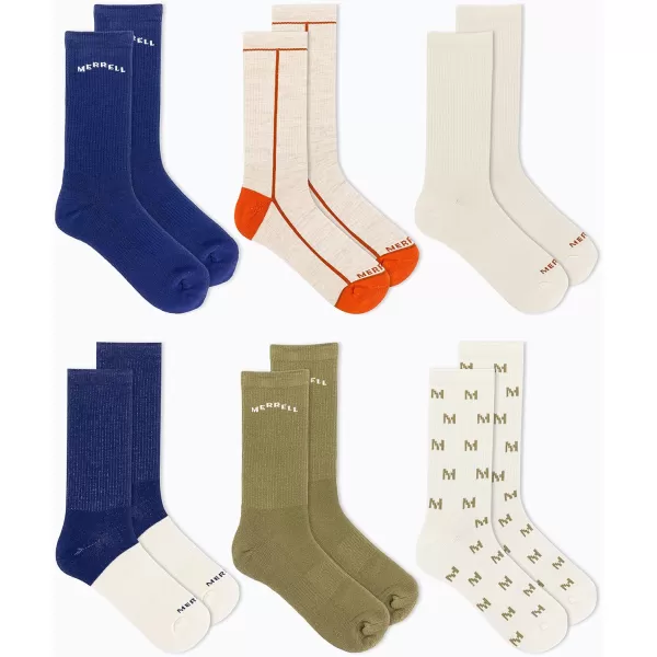 imageMerrel Mens and Womens Recycled Cushioned Socks  6 ampamp 12 Pairs  Hiking Arch SupportAnkle  Navy Assorted 6 Pairs