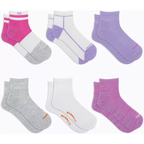 imageMerrel Mens and Womens Recycled Cushioned Socks  6 ampamp 12 Pairs  Hiking Arch SupportAnkle  Pink Assorted 6 Pairs