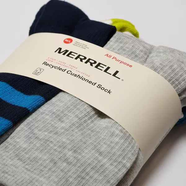 imageMerrel Mens and Womens Recycled Cushioned Socks  6 ampamp 12 Pairs  Hiking Arch SupportCrew  Blue Assorted 6 Pairs